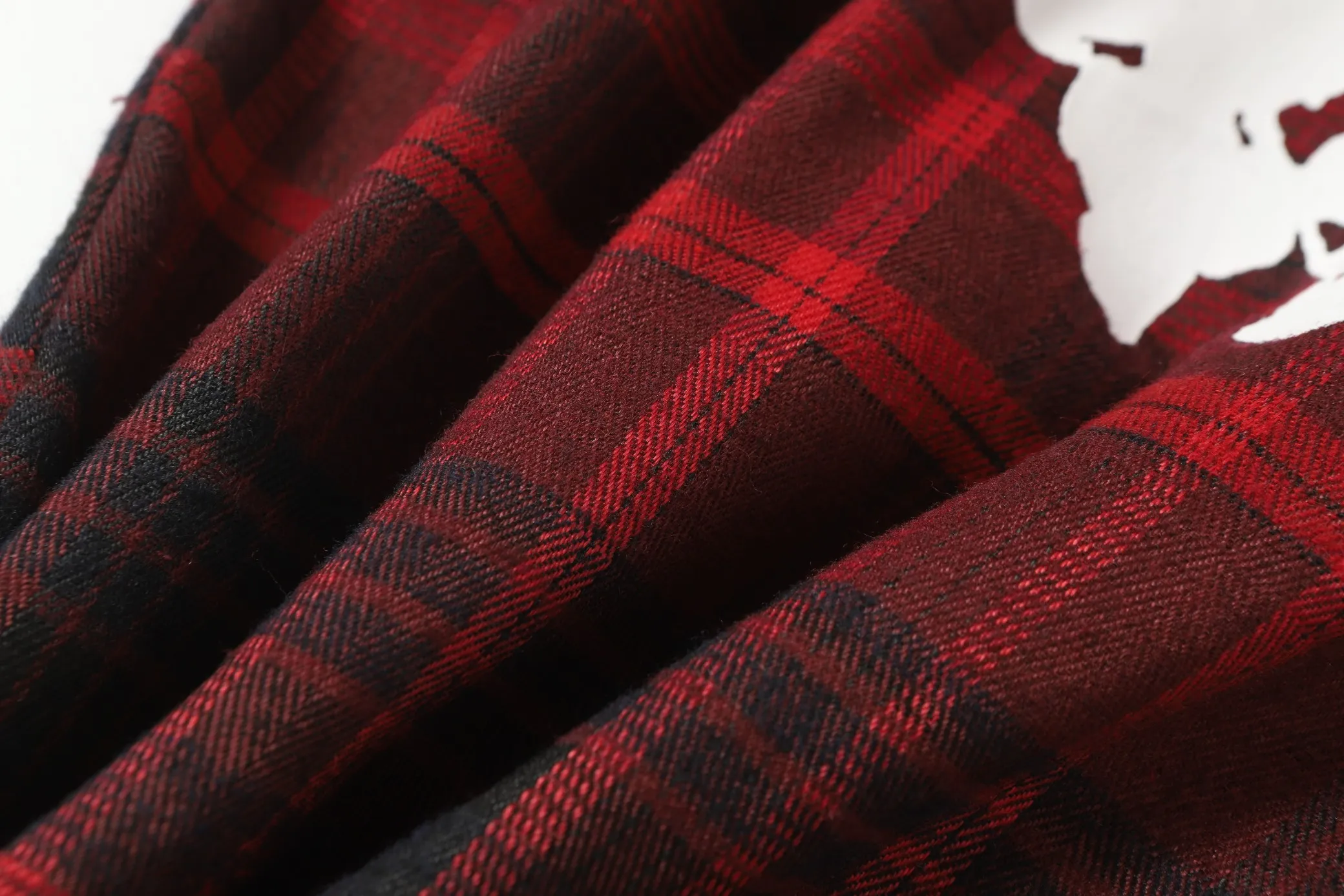 P136 383 DENIM TEARS kapok European and American fashion brand high-quality plaid long-sleeved shirt set Color Red Gray Yellow Size S-XL